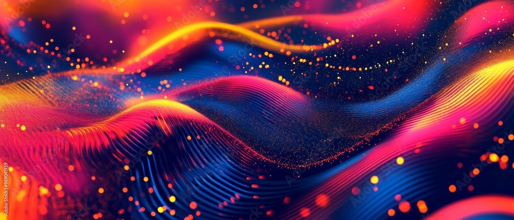 Aufkleber vibrant waves. abstract digital patterns