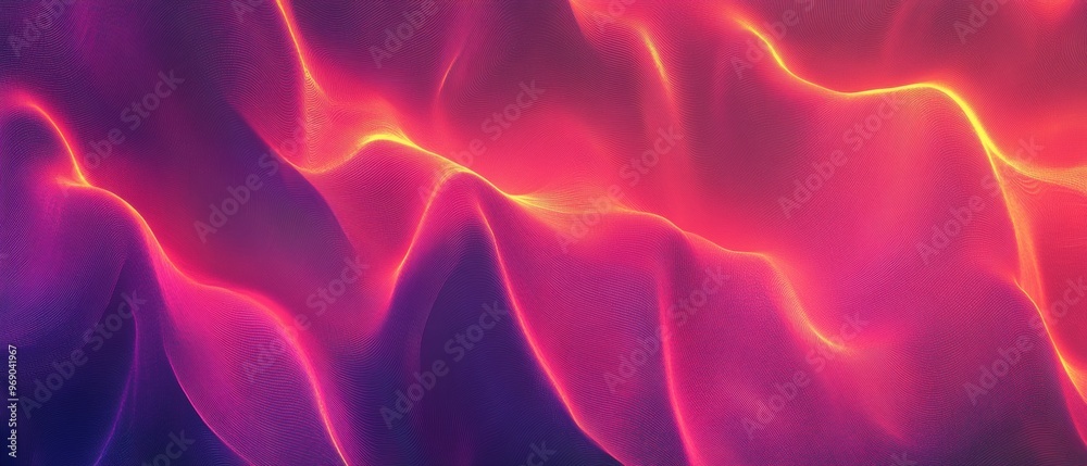 Poster vibrant waves. abstract digital patterns