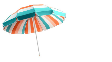 Fototapeta premium Striped Beach Umbrella on Colorful Pixel Background