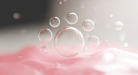 3D Collagen Skin Serum and Vitamin illustration isolated on soft color background. concept skin care cosmetics solution. 3d rendering.	
