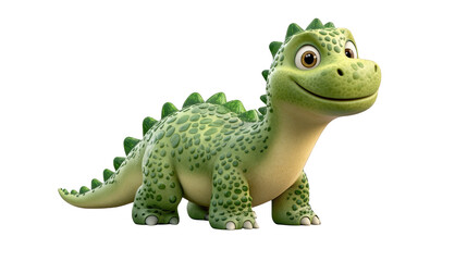 Obraz premium Cute Green Dinosaur Cartoon Character Illustration