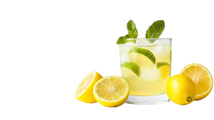 Fresh Lemonade with Mint and Lemon Slices