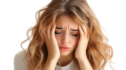 Woman Suffering from Headache  Pain  and Stress