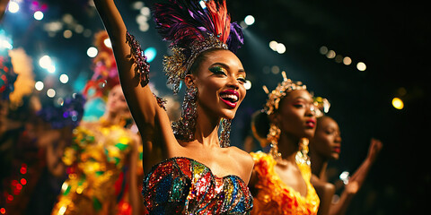 Frenetic Fashion Show: models dash down the runway, twirling and posing in their dazzling attire, as the audience gasps in awe.