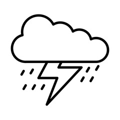 Thunderstorm line icon