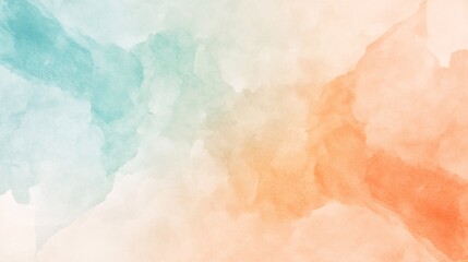 Fototapeta premium Abstract watercolor textures in serene blue and warm orange hues blend beautifully.
