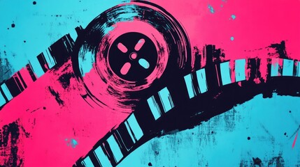 Film strip featuring a play symbol Graphic elements for creative design