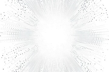 Abstract organic particles flowing white background