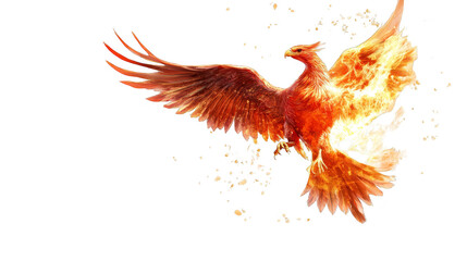 Phoenix Bird Mythical Creature Fire Wings Abstract Art