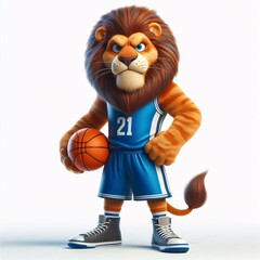 Basketball animals on white background
