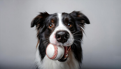 border collie playing baseball