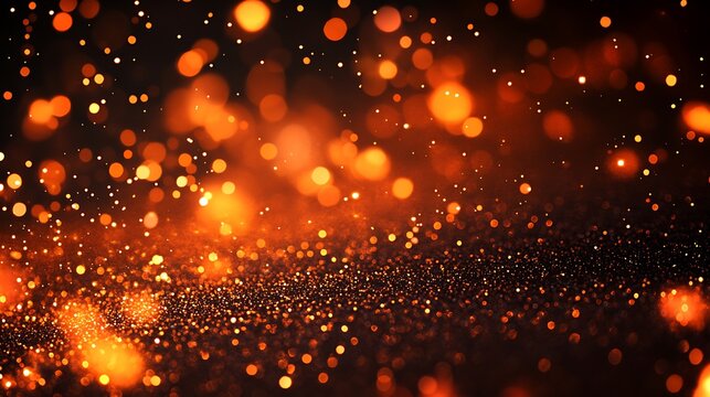 Vibrant Neon Orange Glitter Texture Abstract Background with Bright Shimmer, Offering Space for Personalized Messaging for Invitations, Event Posters, or Artistic Designs