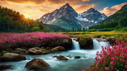 Obraz premium the background is cool and calm natural scenery