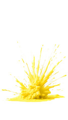 Yellow Color Explosion Isolated on White or Transparent Background: Vibrant Burst of Energy