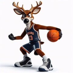 Basketball animals on white background
