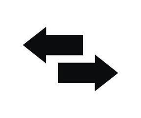 Arrows data transfer icon, exchange arrow icon. Left right arrows. Swap icon with two arrows vector design and illustration. 