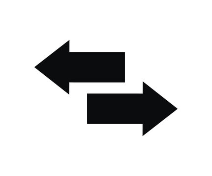 Arrows data transfer icon, exchange arrow icon. Left right arrows. Swap icon with two arrows vector design and illustration. 