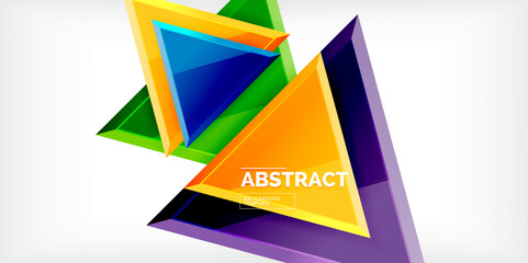 Abstract background - glossy triangles. Vector Illustration For Wallpaper, Banner, Background, Card, Book Illustration, landing page