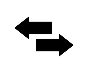 Arrows data transfer icon, exchange arrow icon. Left right arrows. Swap icon with two arrows illustration on transparent background PNG.

