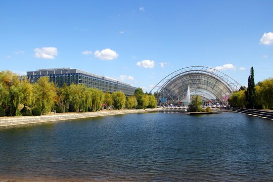 Leipzig, Germany - September 7, 2024: Leipzig Trade Fair, a major trade fair, which traces its roots back for nearly a millennium.