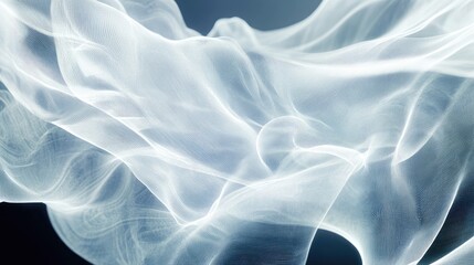 Obraz premium Transparent white lines and glowing waves in an ultra-wide background, forming a dynamic and futuristic visual