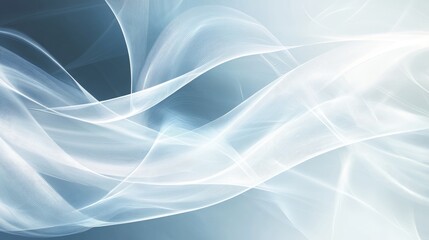 Obraz premium Ultra-wide design with glowing transparent white lines and waves, forming a smooth, dynamic background image for modern designs