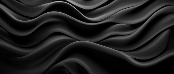 Obraz premium Sleek Elegance. Black Texture with Smooth Waves