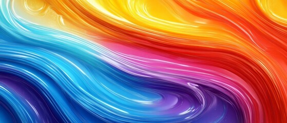 Obraz premium Glossy Waves. Colorful Abstract Texture
