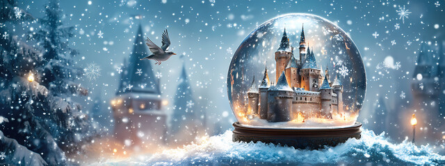 Fairytale Castle in a Snow Globe