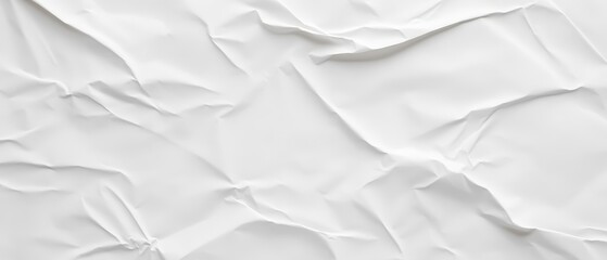 Obraz premium A close-up of crumpled white paper. The paper has various folds, creases, and wrinkles creating a textured surface with subtle shadows and highlights. Generative AI