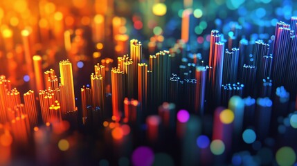 A close-up of a 3D financial heatmap with color-coded data points and intensity gradients, representing the distribution and frequency of financial metrics.