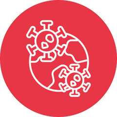 Pandemic line circle icon