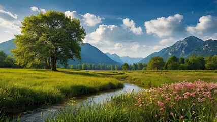 the background is cool and calm natural scenery