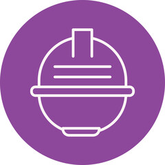 Helmet line circle icon