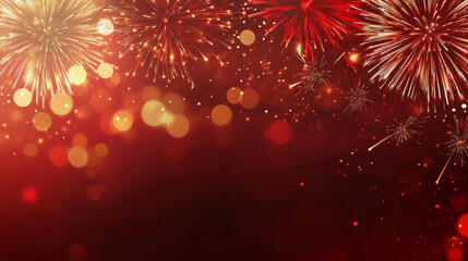 HAPPY NEW YEAR 2025 celebration holiday firework background greeting card banner