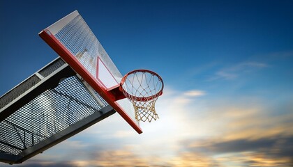 Basketball hoop with a breakaway rim.