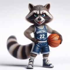 Basketball animals on white background
