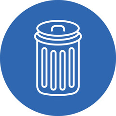 Trash can line circle icon