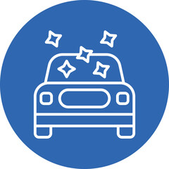 Car wash line circle icon