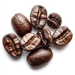 A close-up of freshly roasted coffee beans, showcasing their rich brown color and unique textures, perfect for coffee lovers.