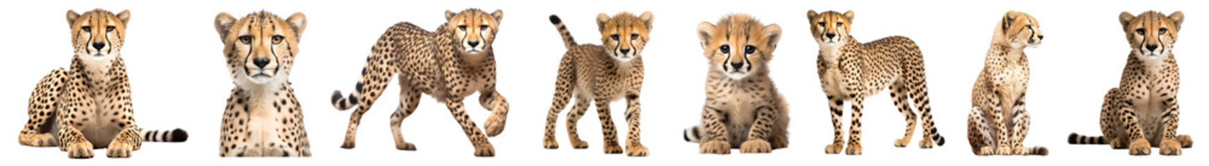 Obraz premium Cheetah wildlife png cut out element set