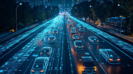 AI-Powered Real-Time Traffic Monitoring System Directing Autonomous Vehicles for Optimized Urban Mobility. Advanced Technology Enhancing Traffic Flow and Reducing Congestion with Smart Vehicle Coordin