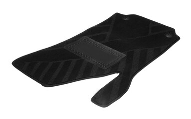 One black car mat isolated on white