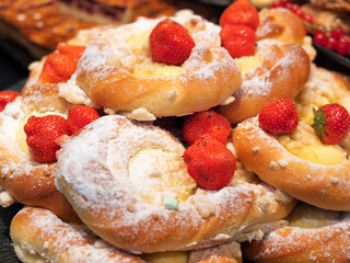 Delicious Strawberry Cream Pastry Delight Stack