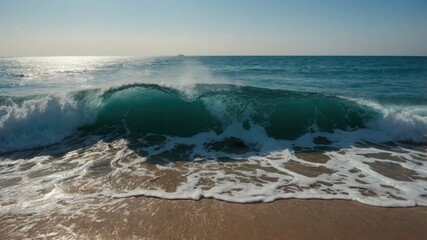 Fototapeta premium Sea, Palms, Sky, Clouds, Sunset, Sun, Beach, Surf, Tide, Sea Surf, Sand 