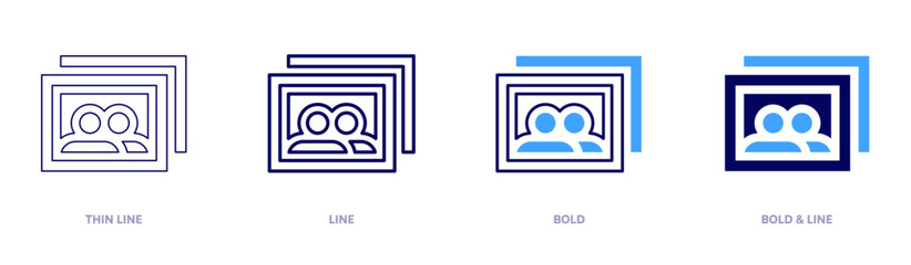 Memories icon in 4 different styles. Thin Line, Line, Bold, and Bold Line. Duotone style. Editable stroke