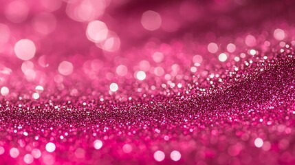 Sparkling Hot Pink Glitter Texture Background with Bright Shimmer, Providing Space for Text, Ideal for Bold Invitations, Event Posters, or Artistic Backdrops