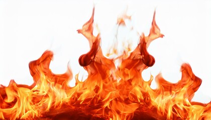 red hot fire isolated on white or transparent png