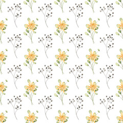 Seamless background, watercolor floral pattern. Repeat fabric wallpaper print texture. Perfectly for wrapped paper, backdrop.