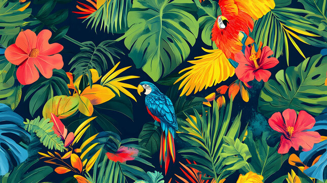 pattern with colorful feathers illustation